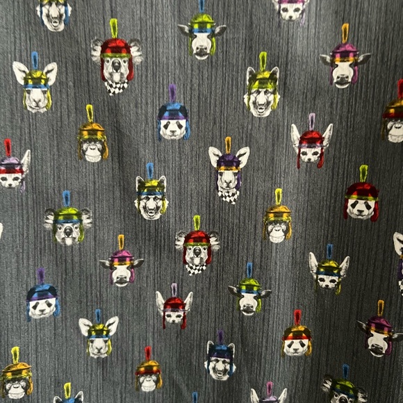 Jared Lang Animals in Helmets Button Down M - Picture 4 of 14